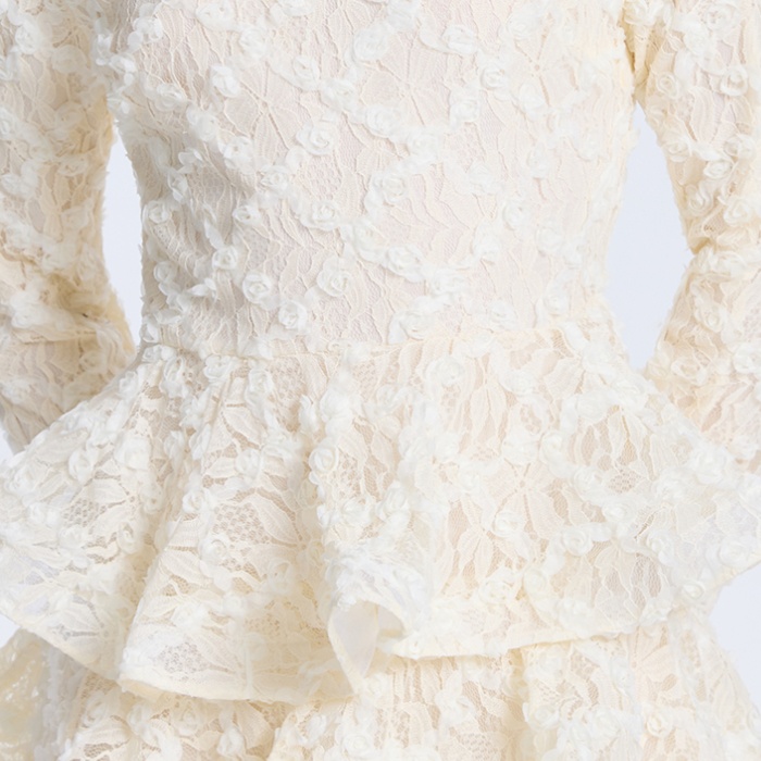 Cake colors thick and disorderly lace stereoscopic dress