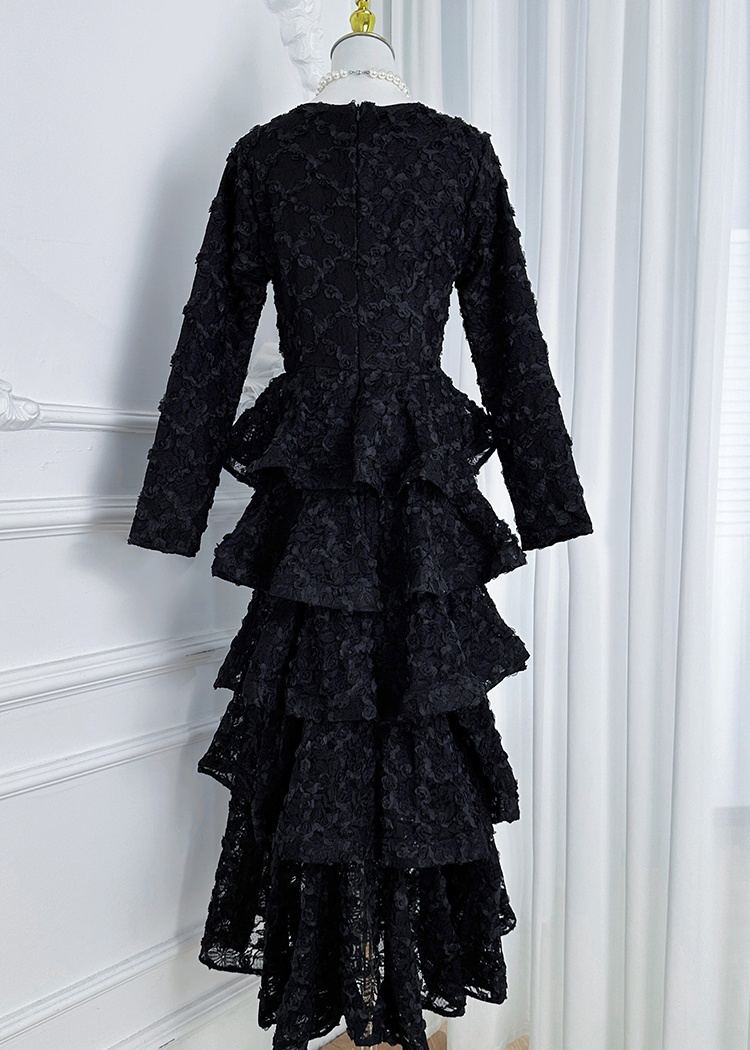 Cake colors thick and disorderly lace stereoscopic dress