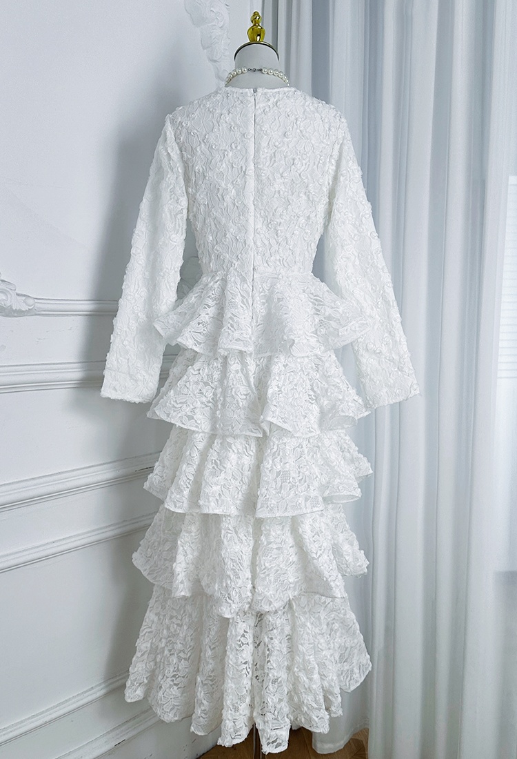 Cake colors thick and disorderly lace stereoscopic dress