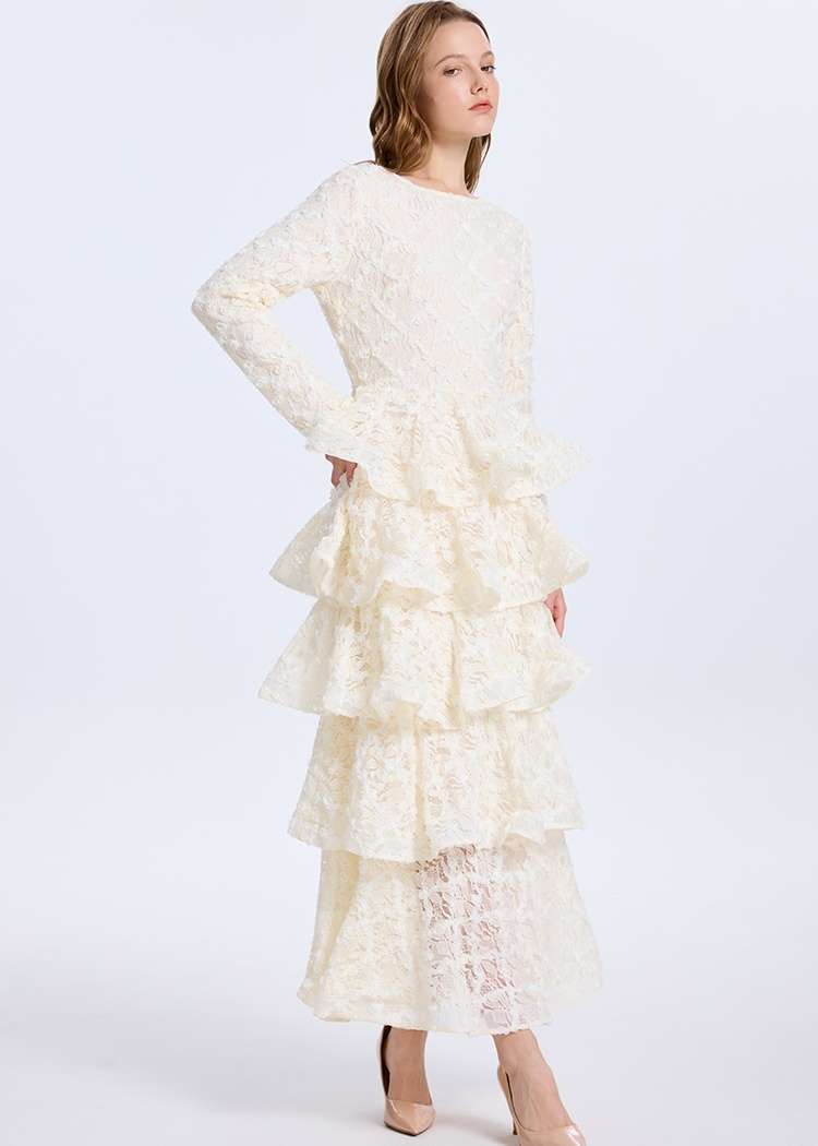 Cake colors thick and disorderly lace stereoscopic dress