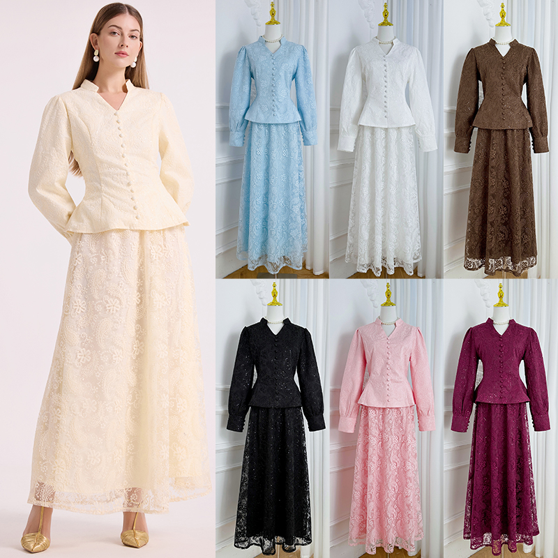 Simple multicolor skirt frenum sequins tops a set