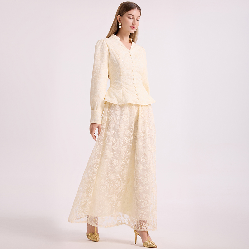 Simple multicolor skirt frenum sequins tops a set