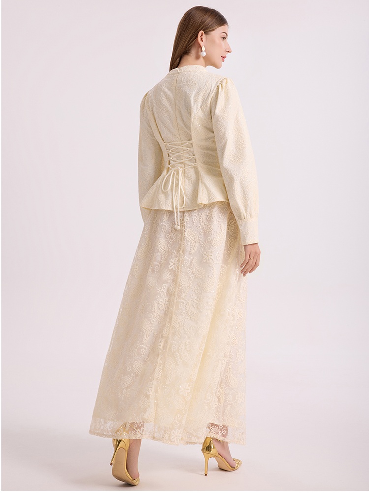 Simple multicolor skirt frenum sequins tops a set