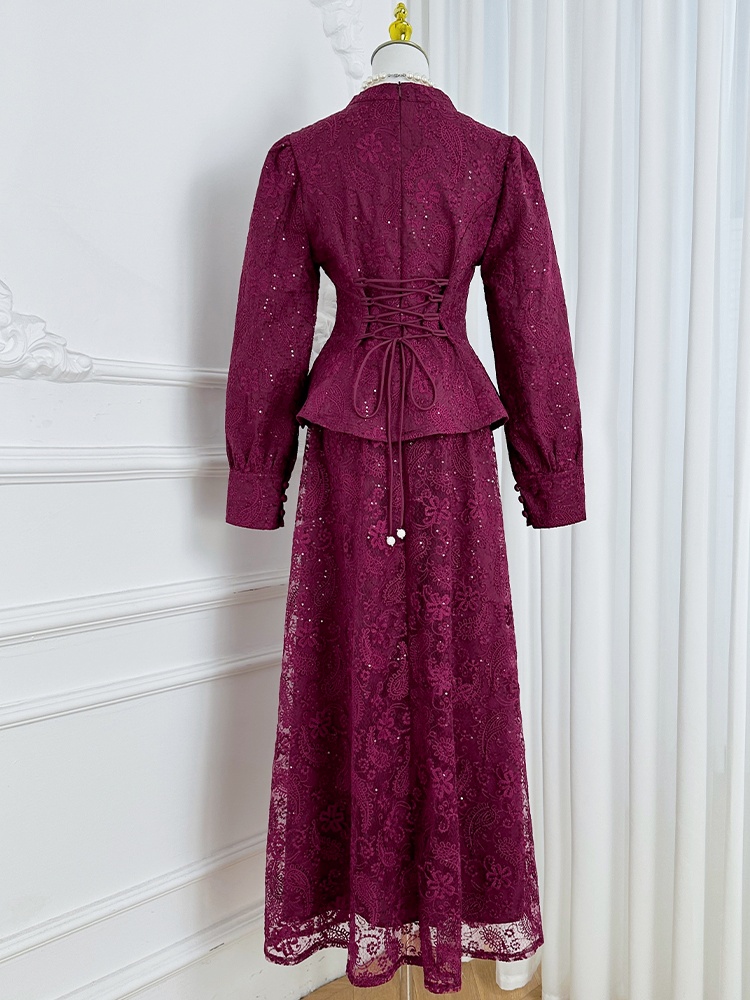 Simple multicolor skirt frenum sequins tops a set