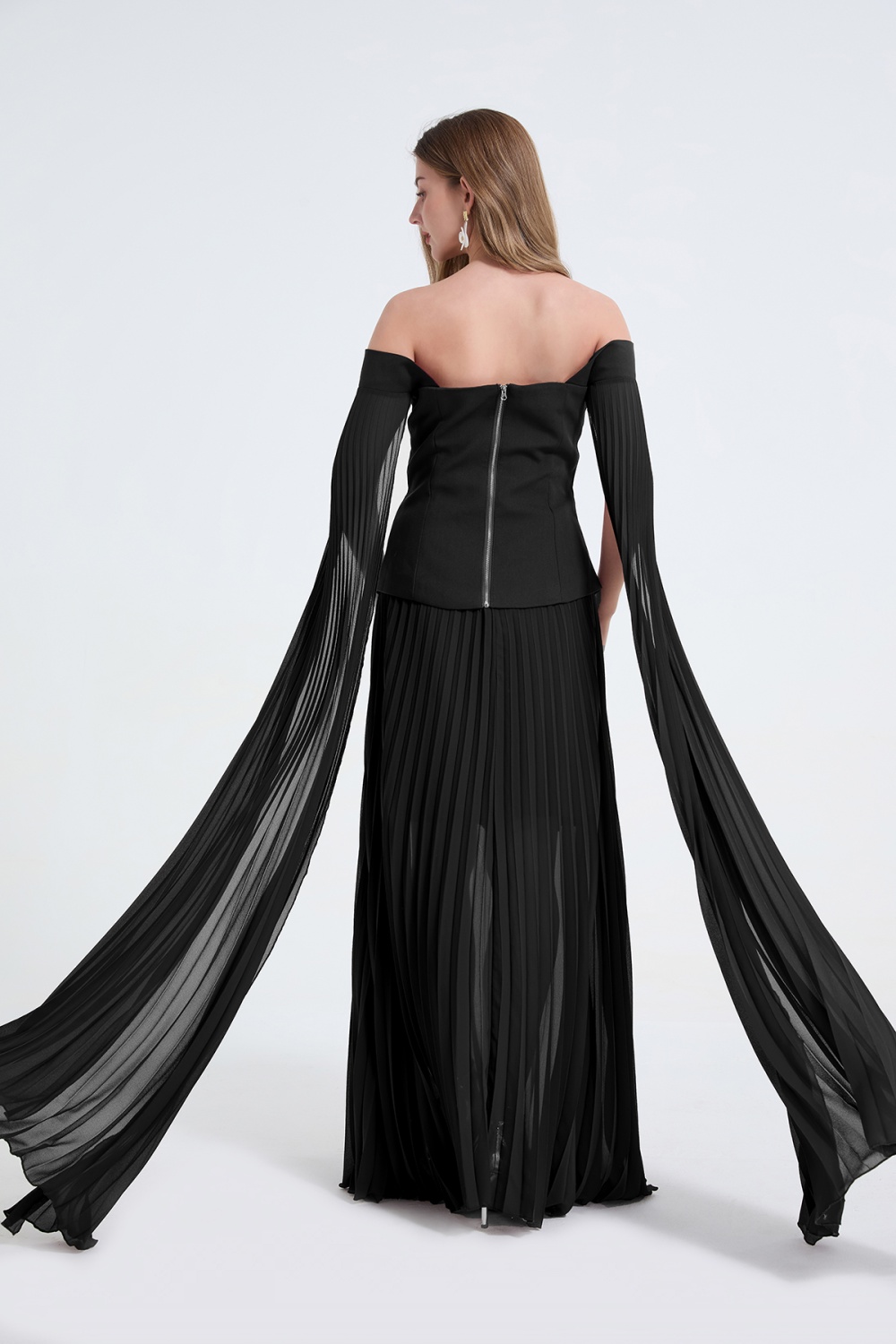 Elegant high waist tops temperament skirt 2pcs set