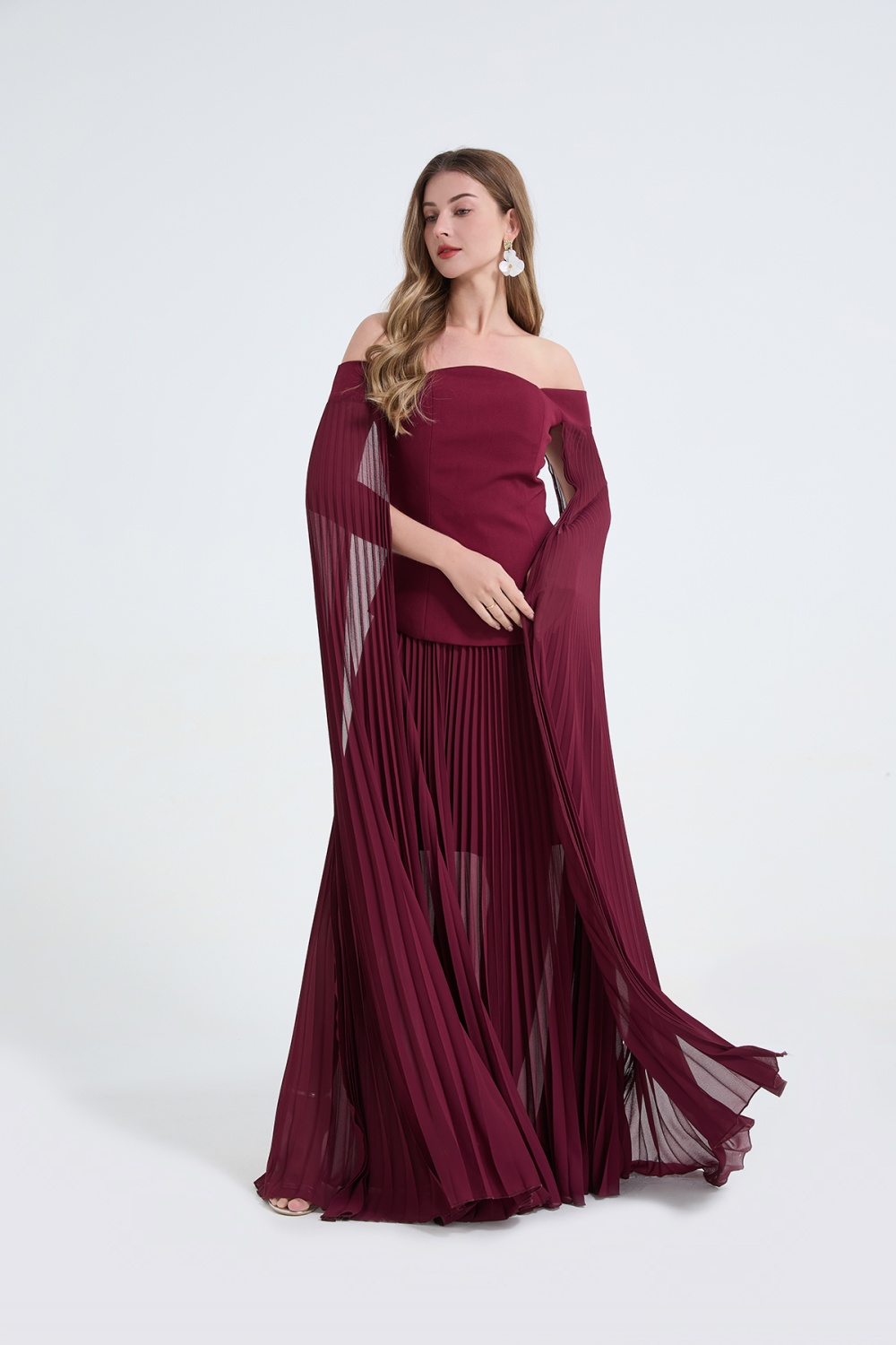 Elegant high waist tops temperament skirt 2pcs set