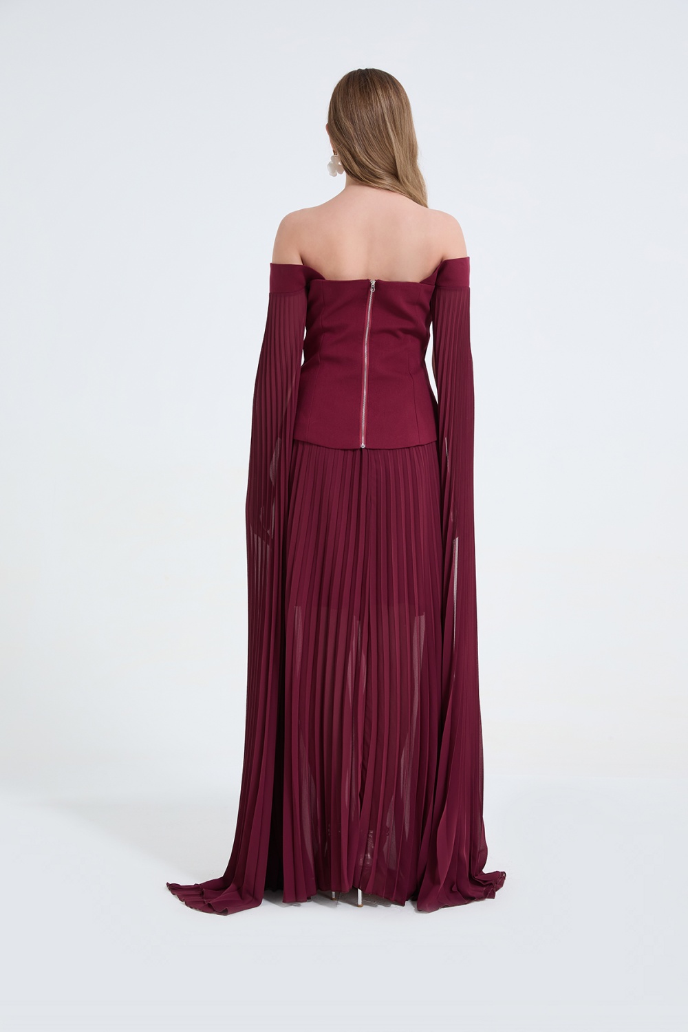 Elegant high waist tops temperament skirt 2pcs set