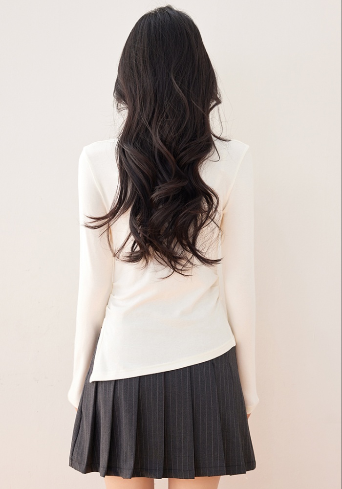 Long sleeve slim tops wool inside the ride T-shirt