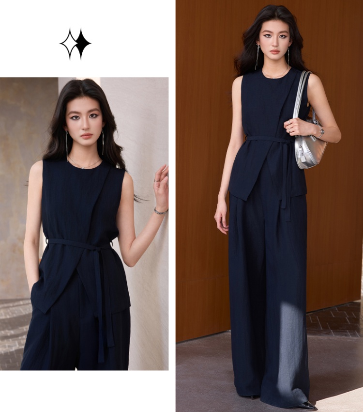 Thin casual pants business suit a set for women