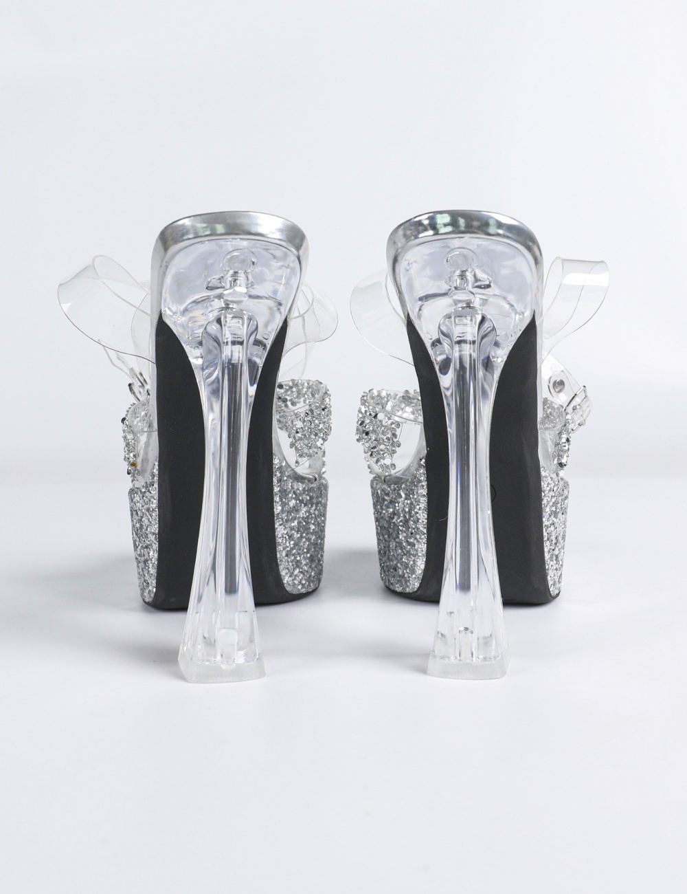 Summer rome high-heeled platform thick rhinestone slippers