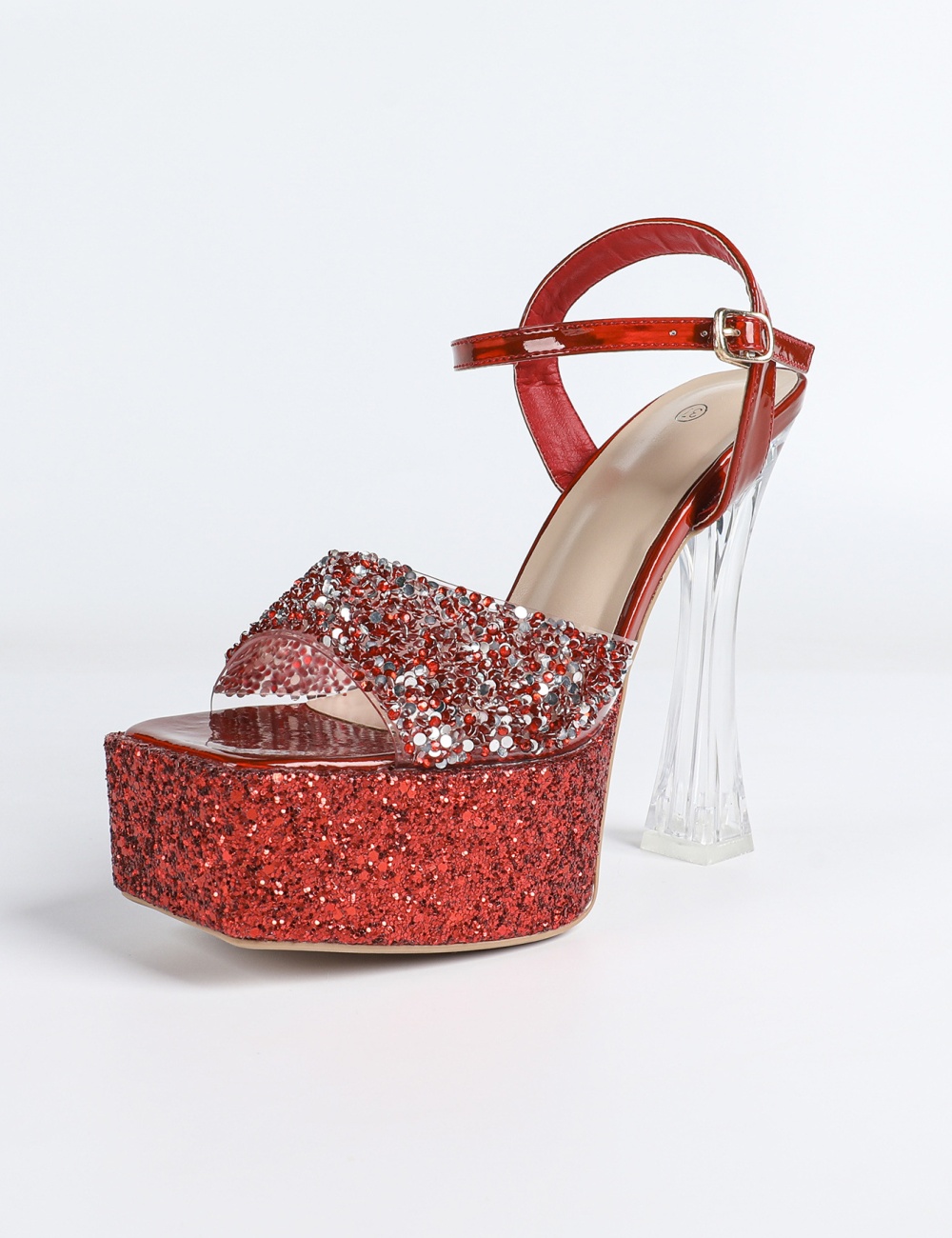 Sexy transparent catwalk thick fashion platform for women