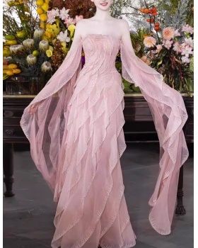 Wrapped chest niche light luxury evening dress