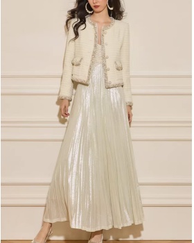 Chanelstyle dress spring and autumn jacket 2pcs set for women