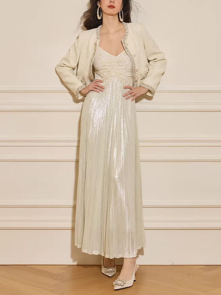 Chanelstyle dress spring and autumn jacket 2pcs set for women