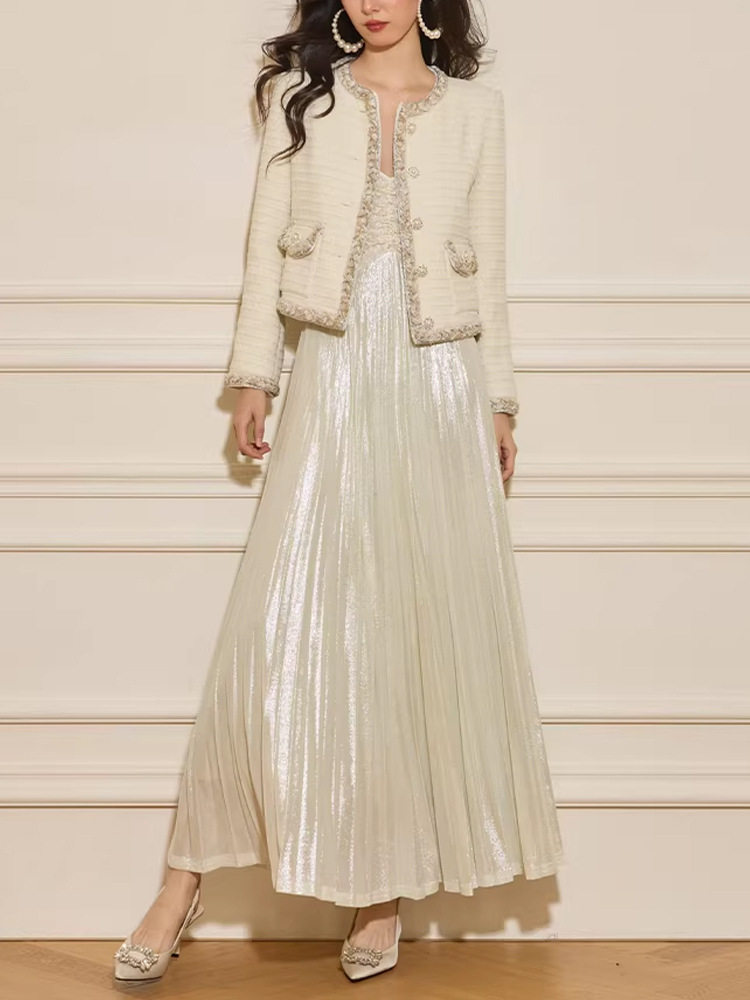 Chanelstyle dress spring and autumn jacket 2pcs set for women