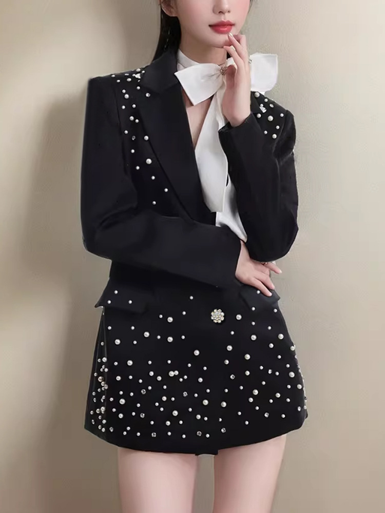 Beading grace skirt elegant slim business suit for women