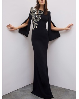 Package hip rhinestone slim dress for women