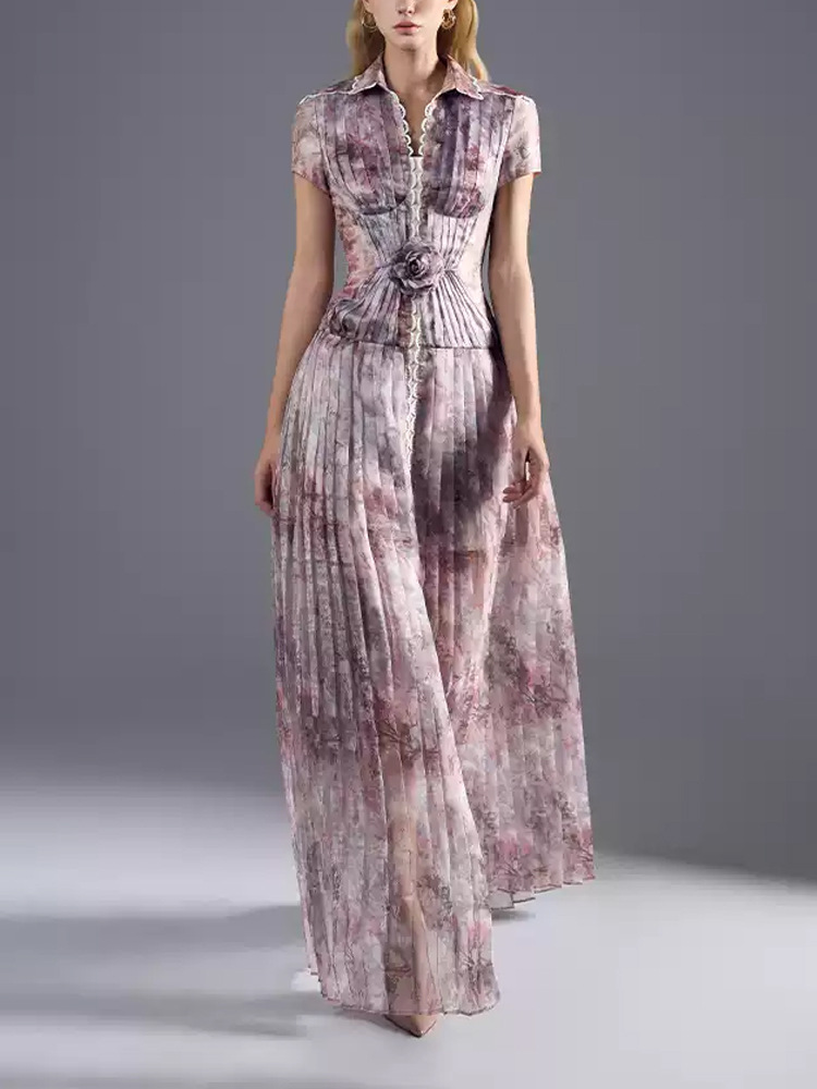 Dream pinched waist pleated dress for women