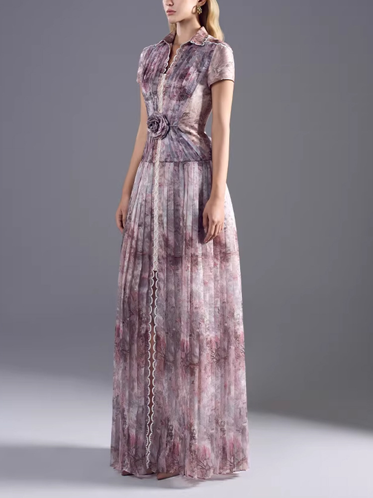 Dream pinched waist pleated dress for women