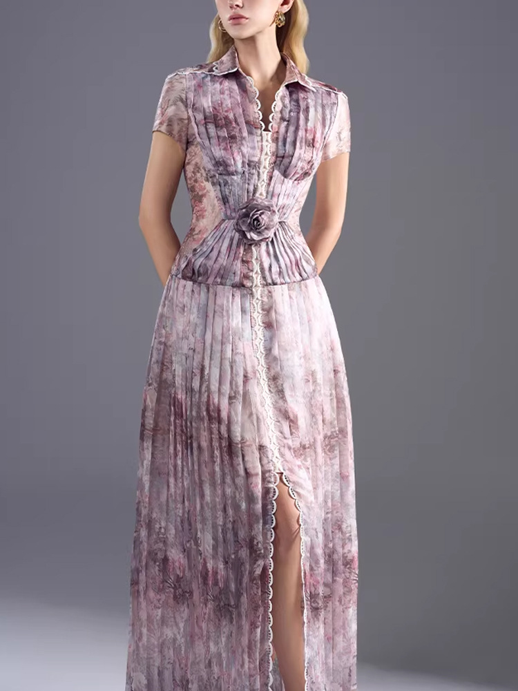 Dream pinched waist pleated dress for women