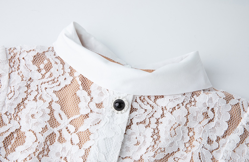 Splice elasticity high waist short sleeve dress