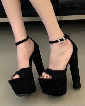 Rhinestone platform open toe high-heeled shoes for women