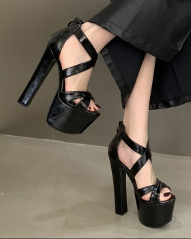 Open toe high-heeled platform spring all-match sandals