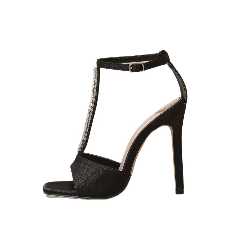 Light luxury rhinestone high-heeled sandals for women