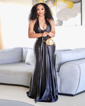 Halter pure dress European style formal dress for women