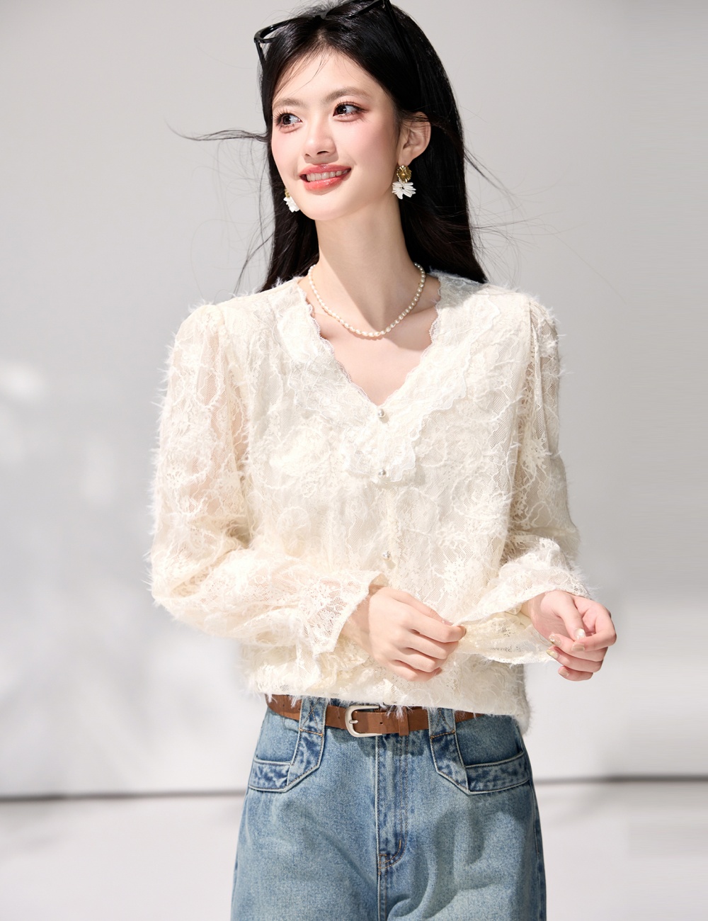 Commuting France style tops temperament shirt for women