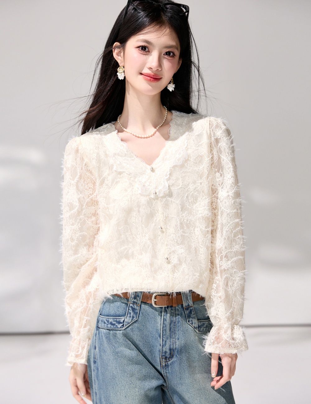 Commuting France style tops temperament shirt for women