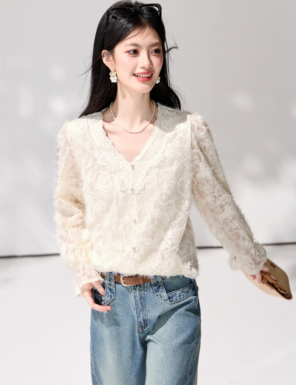 Commuting France style tops temperament shirt for women