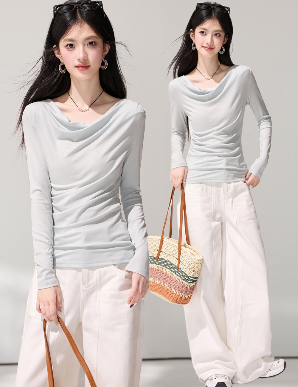 Casual slim T-shirt spring temperament tops