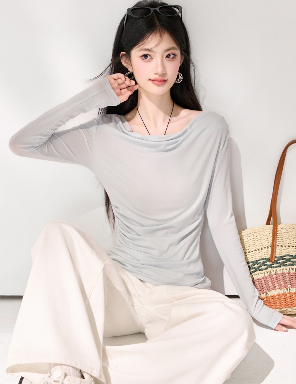 Casual slim T-shirt spring temperament tops