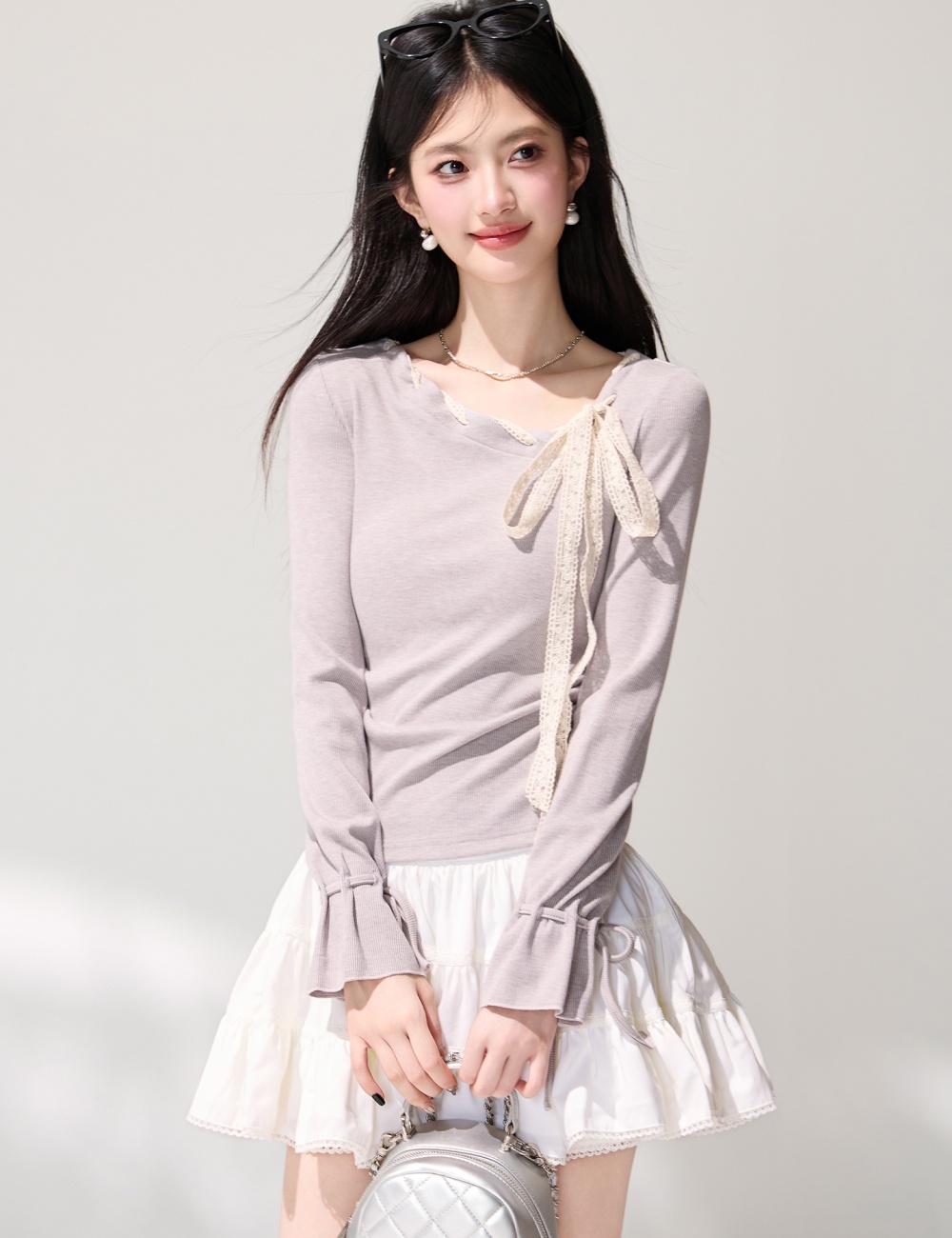 Long sleeve spring tops France style T-shirt