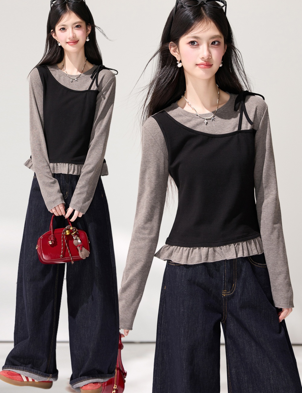 Long sleeve commuting T-shirt spring tops for women