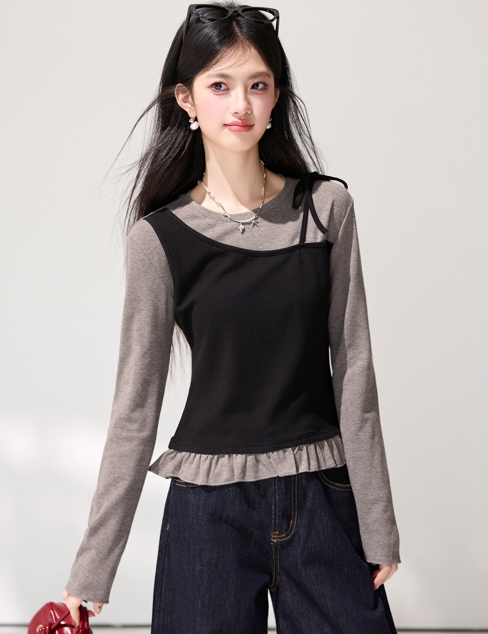 Long sleeve commuting T-shirt spring tops for women