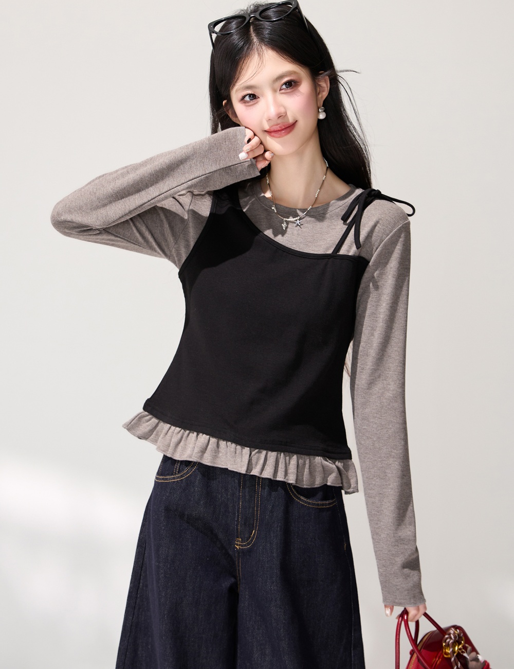 Long sleeve commuting T-shirt spring tops for women