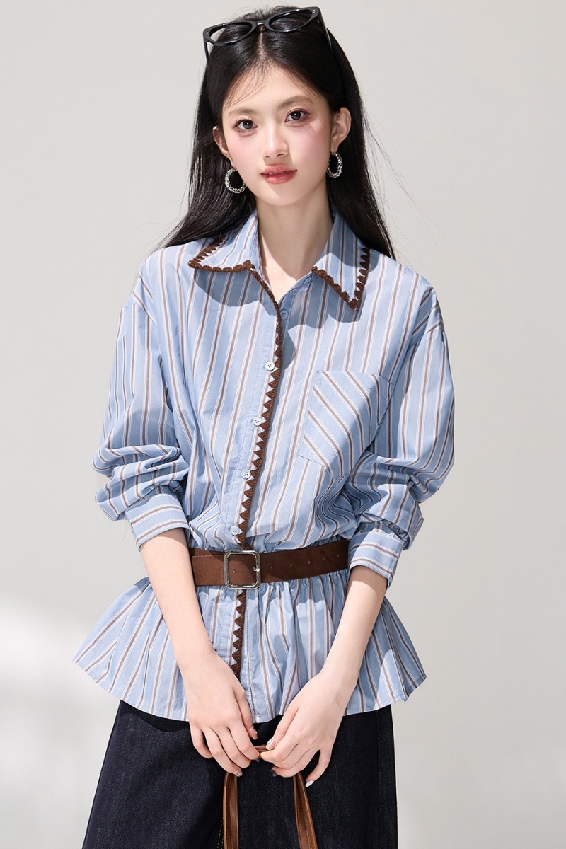 Long sleeve stripe Casual spring all-match shirt