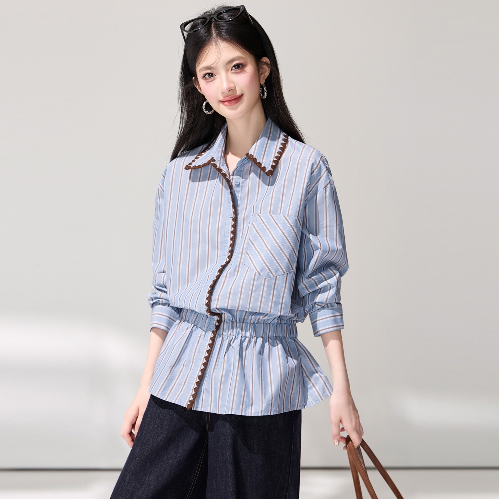 Long sleeve stripe Casual spring all-match shirt