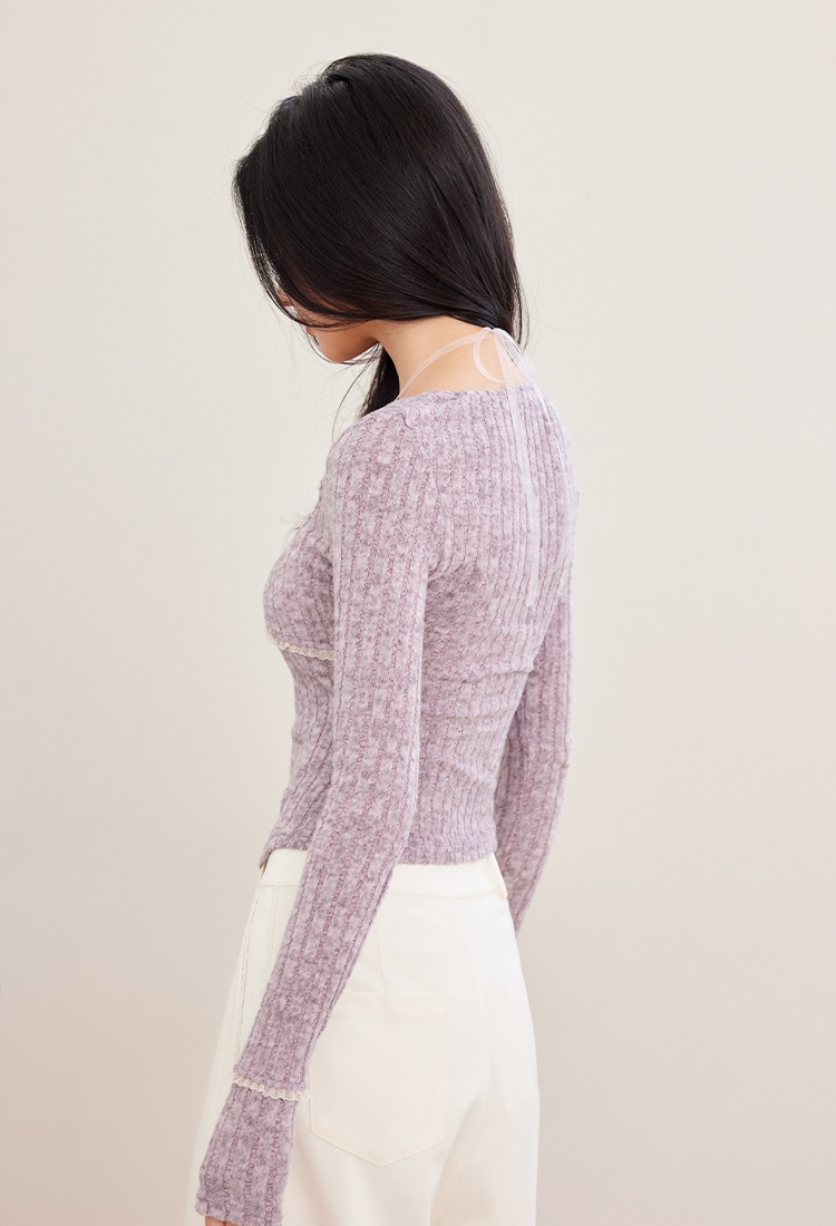 Irregular small fellow bottoming shirt Pseudo-two tops