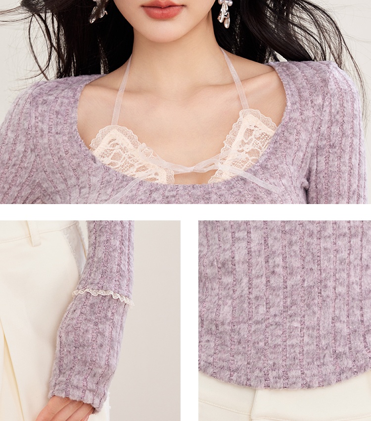 Irregular small fellow bottoming shirt Pseudo-two tops