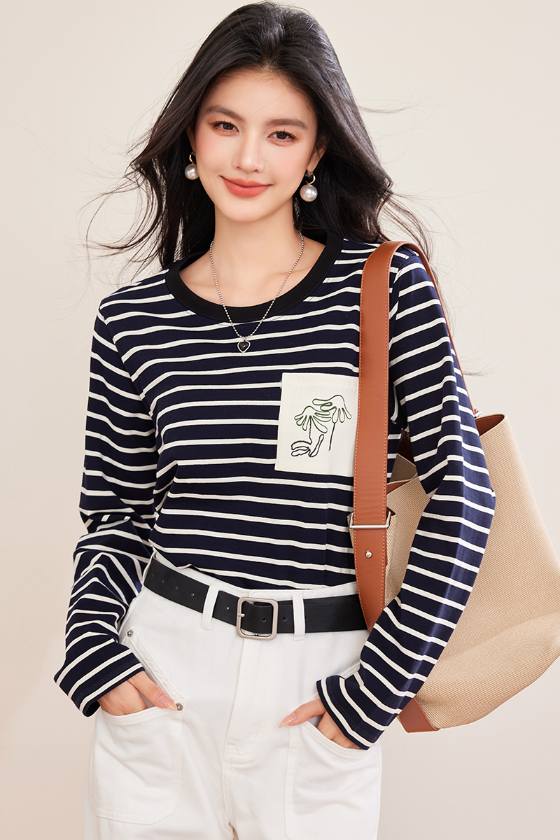 Korean style temperament tops all-match T-shirt