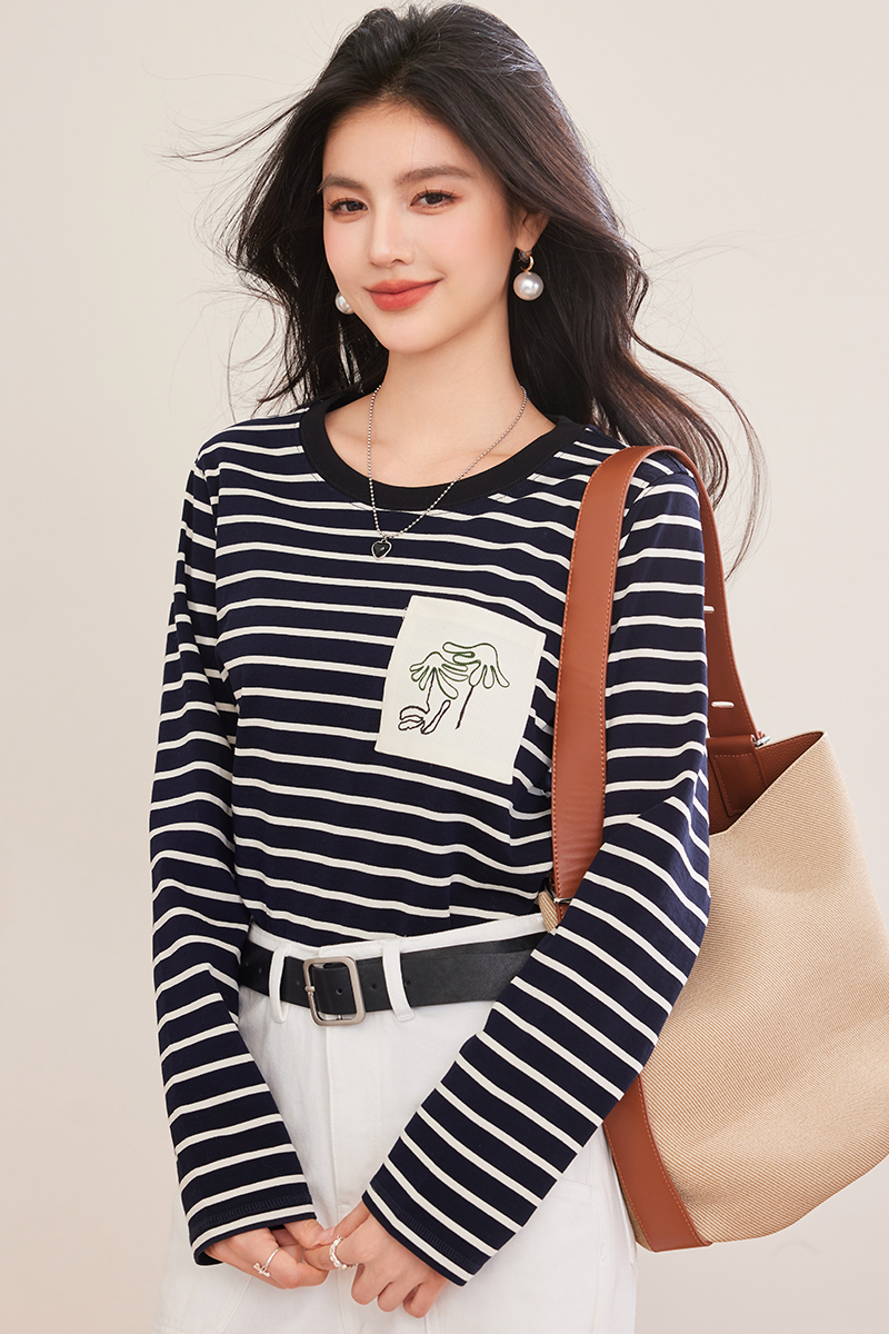 Korean style temperament tops all-match T-shirt