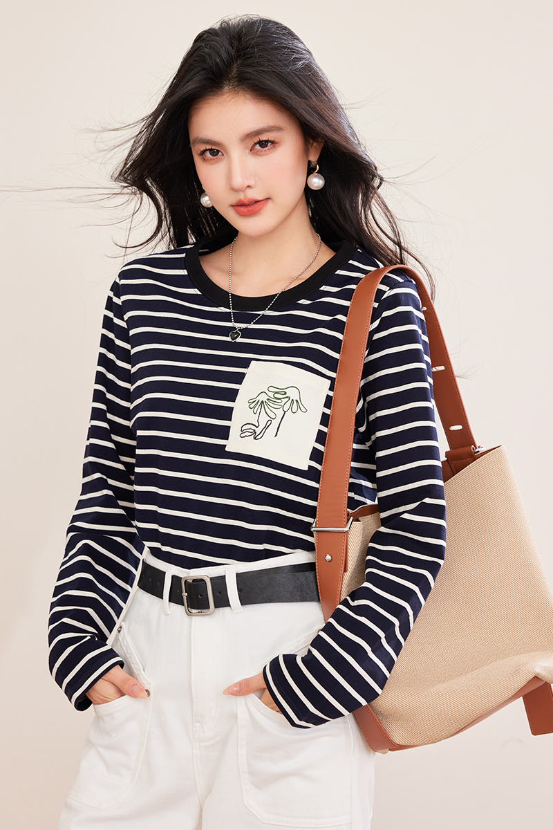 Korean style temperament tops all-match T-shirt