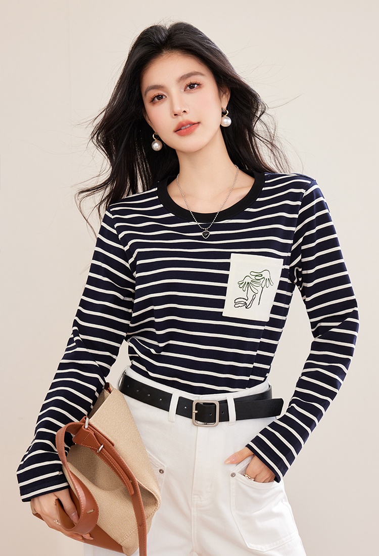 Korean style temperament tops all-match T-shirt