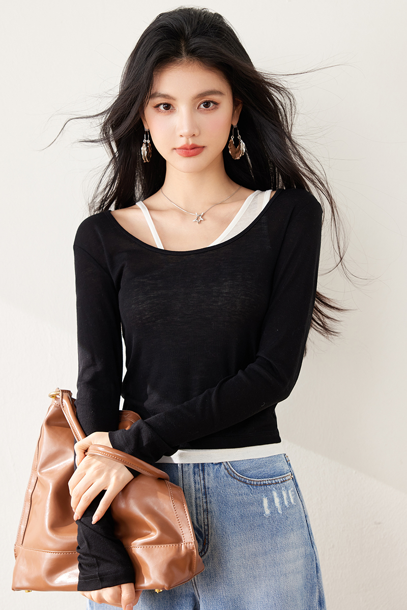 Spring stripe T-shirt show young fashion tops 2pcs set