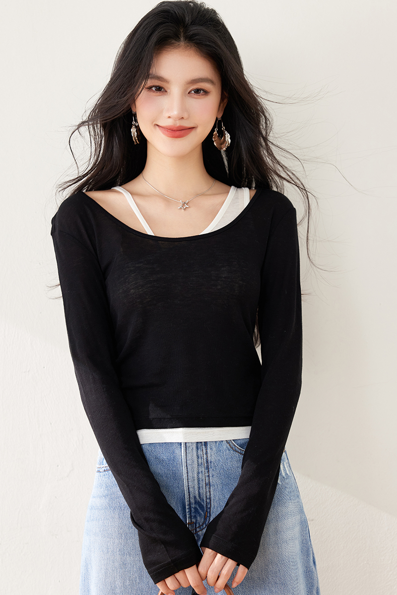 Spring stripe T-shirt show young fashion tops 2pcs set