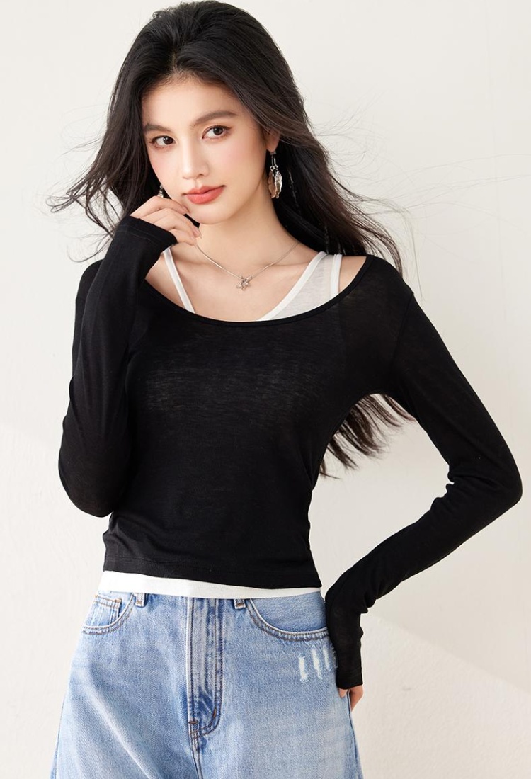 Spring stripe T-shirt show young fashion tops 2pcs set