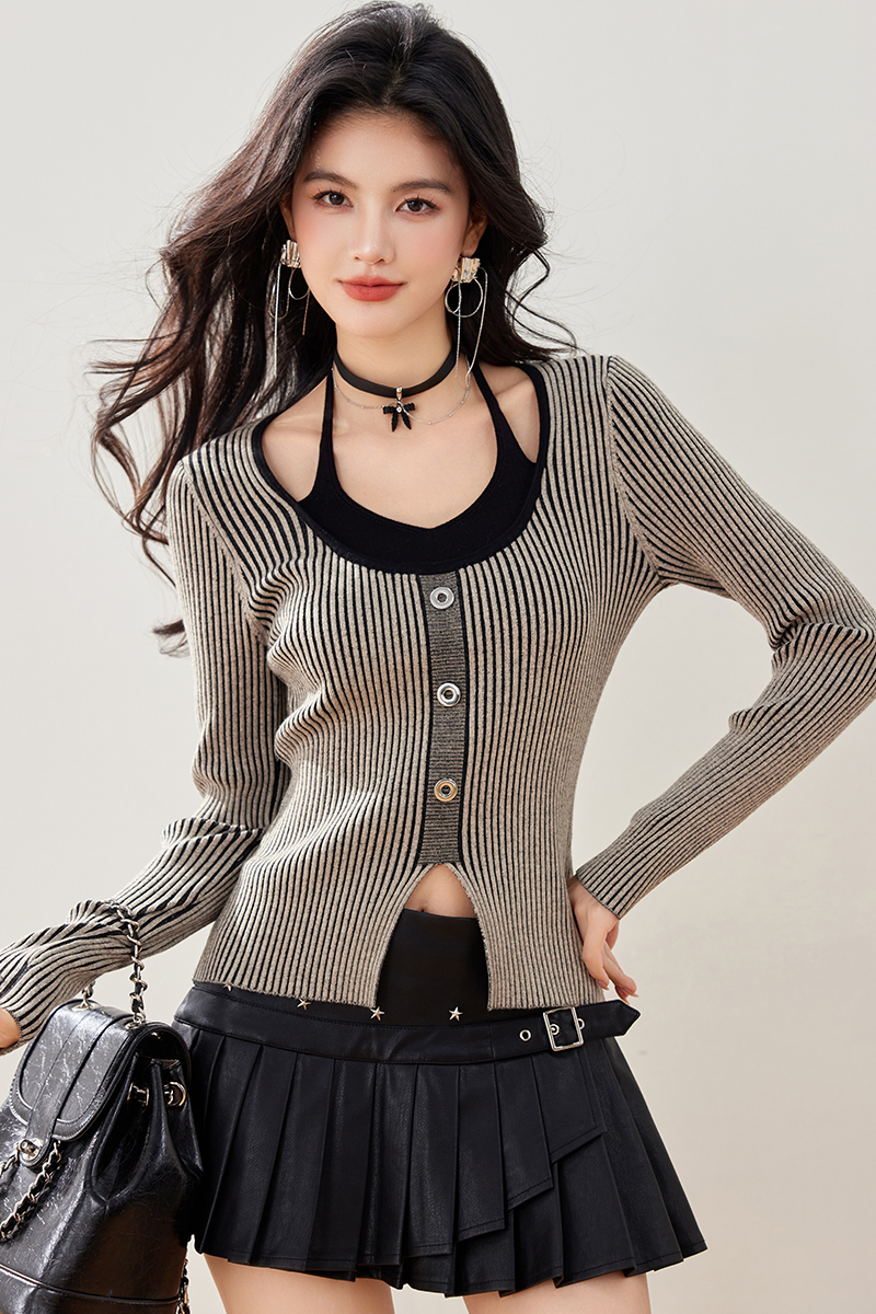 Fashion Pseudo-two tops spicegirl sweater for women